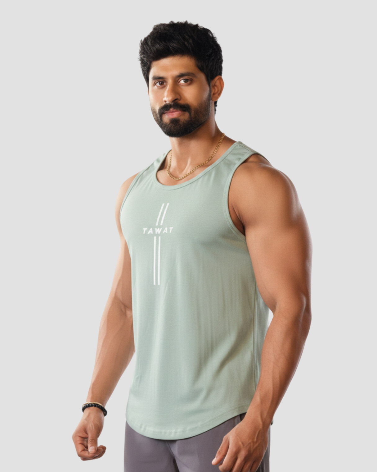 Feature Tank Top – Sage Green