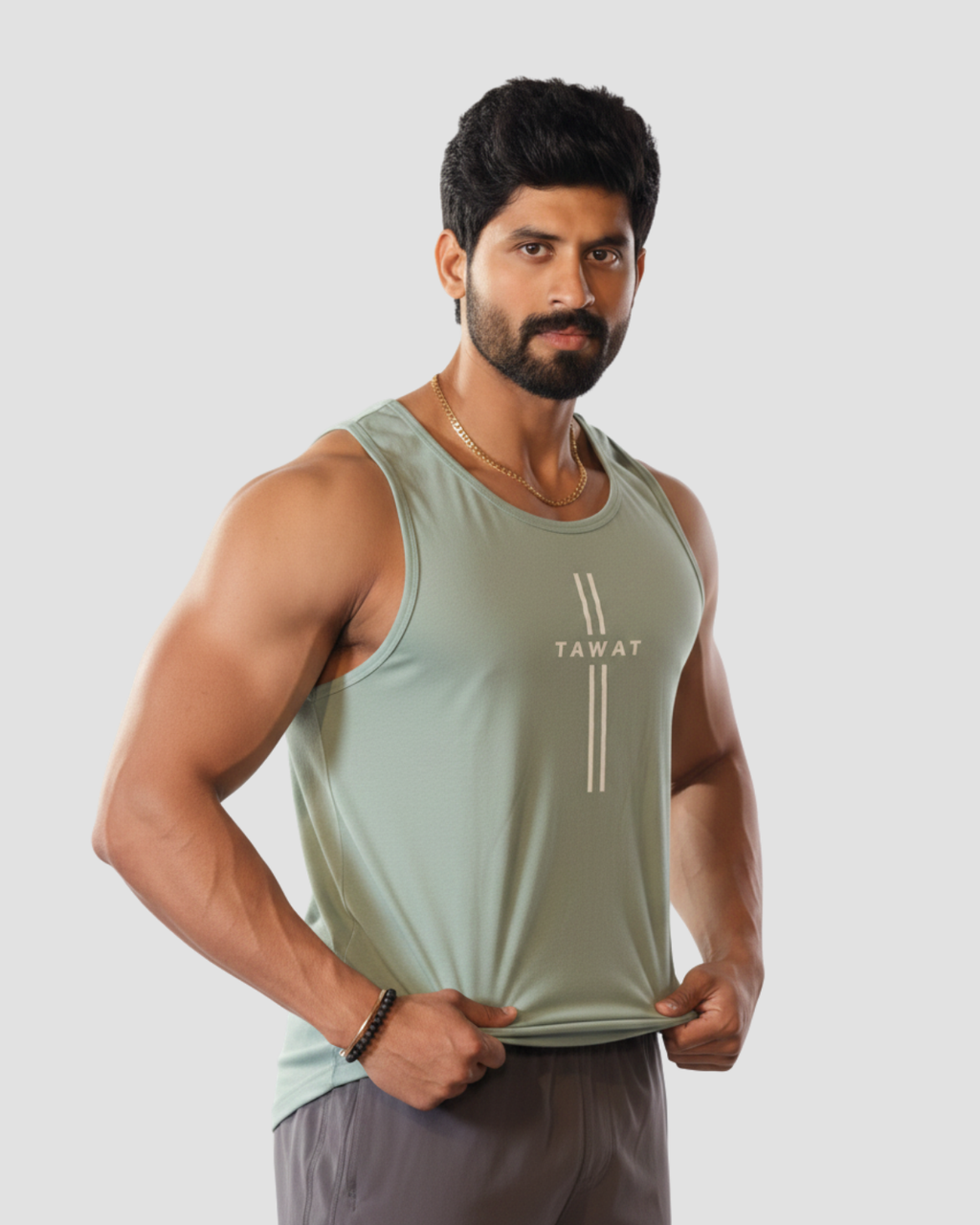 Feature Tank Top – Sage Green