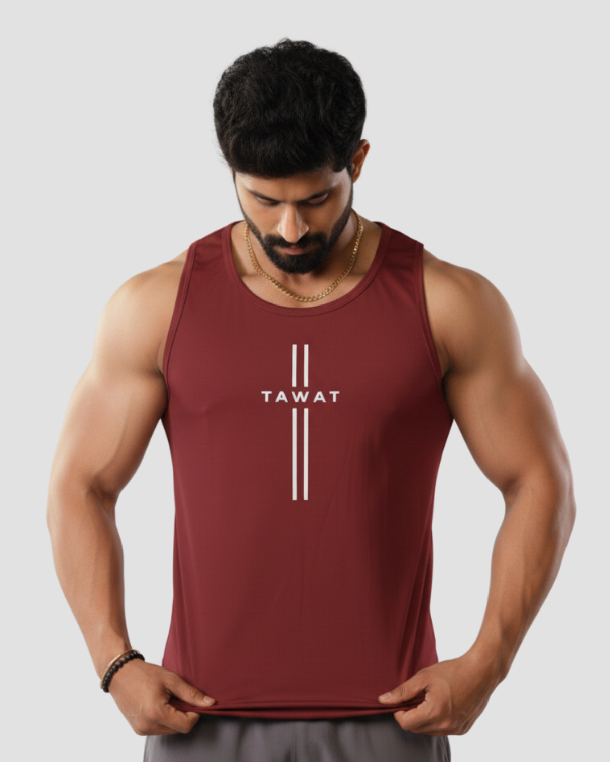 Feature Tank Top – Burgundy